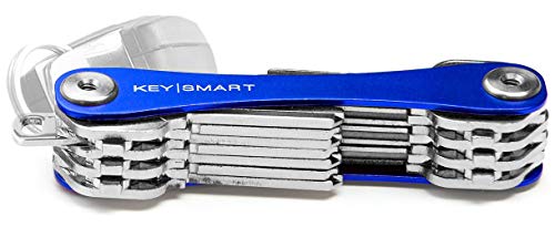 KeySmart - Portachiavi e organizzatore di chiavi compatto (max. 22 chiavi, Blu)