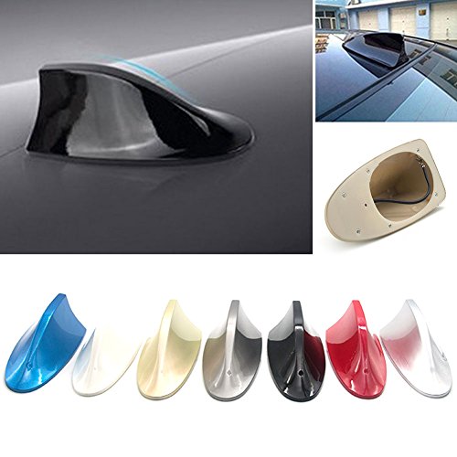 Antenna per auto universale, a forma di pinna di squalo, da applicare sul tetto della vettura, decorazione per modificare l'aspetto dell'auto (Nero)