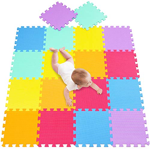 meiqicool Tappeto da Gioco in Foam - Tappeto da Gioco attività Puzzle Multicolore,Tappeto da Gioco Bambini-Tappeto Gioco Bimbo con - Ideale per Yoga, Allenamento, Giochi Bimbi 142 x 114cm