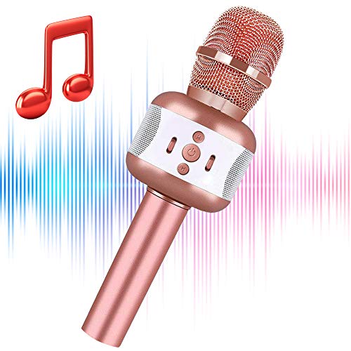 Microfono Karaoke,Wireless Bluetooth Microfono per Bambini Portatile Karaoke Mic altoparlante Macchina Natale Compleanno Festa a casa che cantano Giocattoli Regali per PC/iPhone/PC smartphone Android