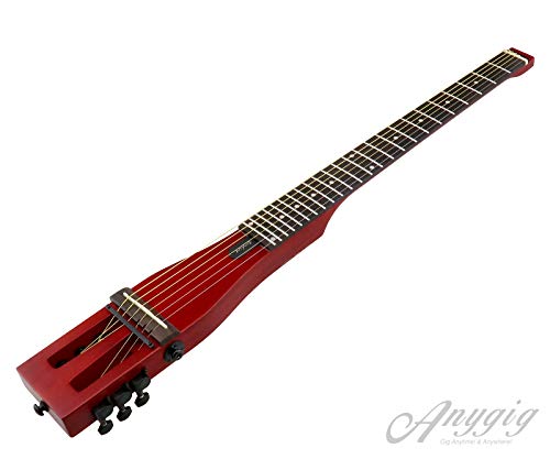 Anygig Agsse chitarra acustica in acciaio string Small Traveler Portable Guitar Cherry solido tipo