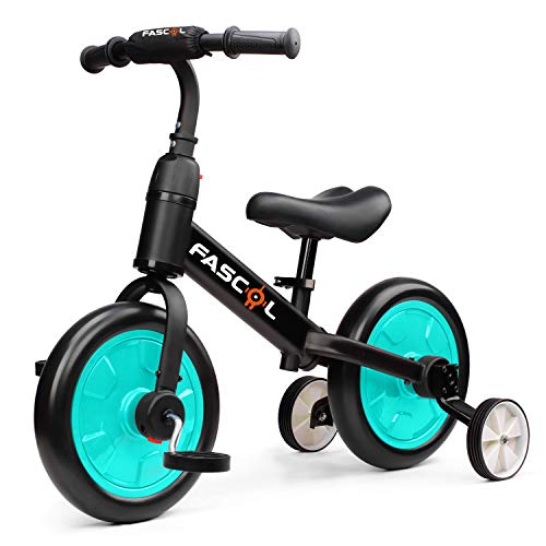 Fascol 3 in 1 Triciclo per Bambini Bicicletta Senza Pedali Triciclo Adatto per età 2-6 Anni (Verde)