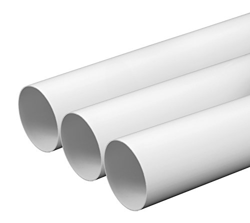 MKK Tubo di ventilazione, diametro 100 mm, lunghezza 0,5 m, in plastica ABS, rotondo, tubo di scarico, canale di ventilazione, diametro 10 cm e 50 cm di lunghezza