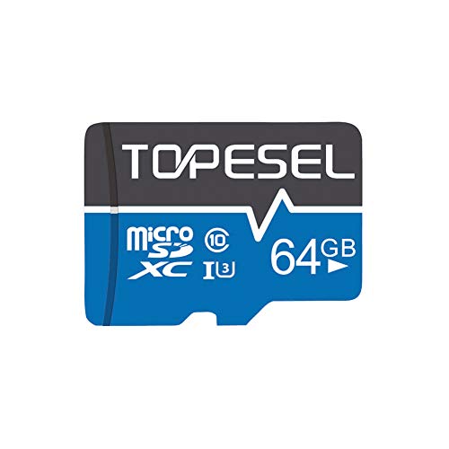 TOPESEL Scheda Micro SD da 64 GB, Scheda di Memoria MicroSDXC fino a 85 MB/s, UHS-I, classe 10, U3