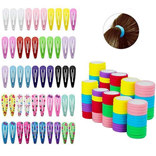 HBselect set da 50 Mollette per Capelli Bambina Antiscivolo con 66 Elastici per Capelli Accessori capelli Bambina