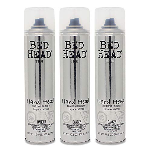 TIGI BED HEAD HARD HEAD HAIR SPRAY 385ML X 3 - EXTRA FIRM HOLD HAIRSPRAY + TRACK by TIGI