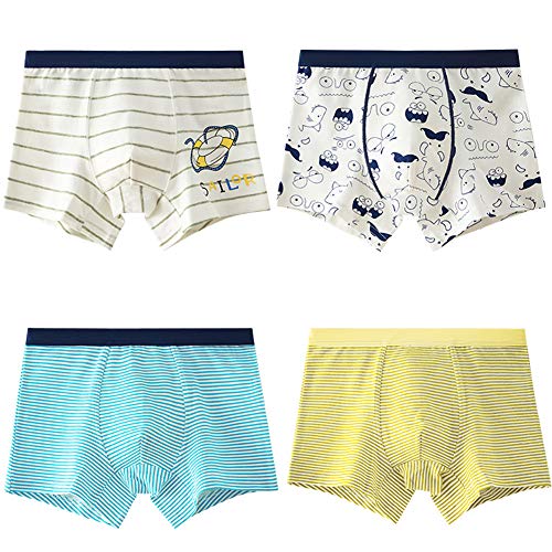 RAISEVERN Boxer per Ragazzi Boxer per Bambini Boxer a Righe Boxer Intimo per Bambini Slip Intimo (2-13 Anni)