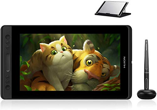 HUION Kamvas PRO 13 HD 13.3 in Tablet Monitor con Funzione di inclinazione Penna Senza Batteria con sensibilità 8192 alla Pressione e 4 Tasti Express 1 Touch Bar Tavoletta Grafica con Display