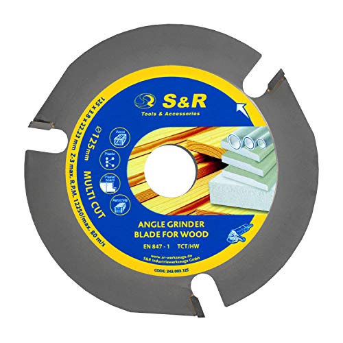 S&R Disco 125 da taglio Legno, Plastica, Cartongesso. (125 mm a 3 denti)