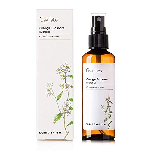 Gya Labs Idrolato di fiori d'arancio per la cura della pelle e dei capelli - Spray per il viso per capelli crespi, acne, pelle grassa e secca - Olio essenziale spray puro al 100% - 100 ml