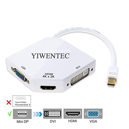 YIWENTEC il cobra appearance multi-funzione Thunderbolt Mini DisplayPort DP a HDMI VGA DVI cavo convertitore adattatore per MacBook Pro Air White