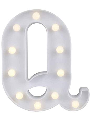 Yuna Lettere Luminose LED Lettere Decorative a LED Lettere dell'alfabeto Bianco (Q)