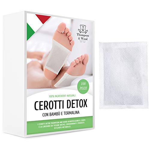 CEROTTI DETOX | 100 PEZZI | CEROTTI TOSSINE | Cerotti detox piedi | Elimina tossine - Metalli pesanti | con Bambu eTormalina nera | Disintossicante Purificante | con Ingredienti Naturali