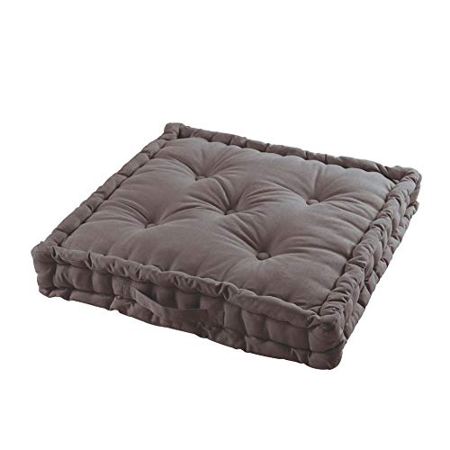 Cotone da interno cuscino da pavimento 60 x 60 x 10 cm panama ardesia