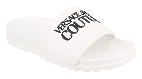 VERSACE JEANS COUTURE Ciabatte Donna Colore Bianco Ottico Knitted+Leather - E0VVBSP671527003 (Numeric_36)
