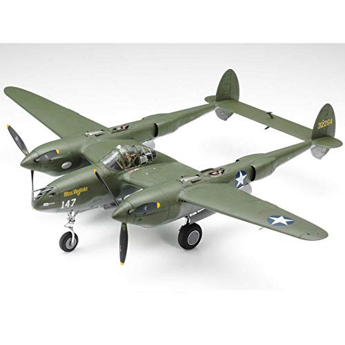 TAMIYA 1:48 US P-38 F/G Lightning, riproduzione fedele all'originale, modellismo, te, hobby, incollaggio, kit di montaggio in plastica, Colore non laccato, 61120-000