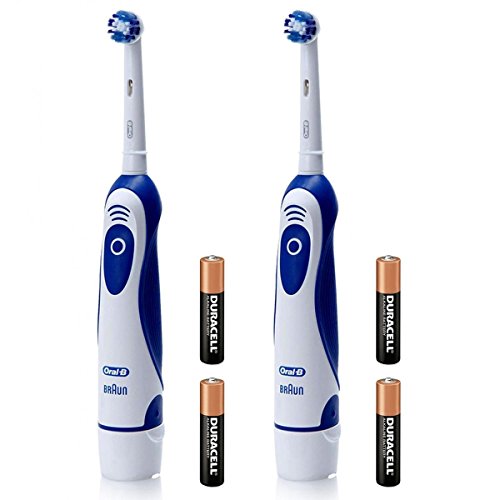 Oral-B, spazzolino da denti elettrico Braun a batterie, confezione da 2, DB4010