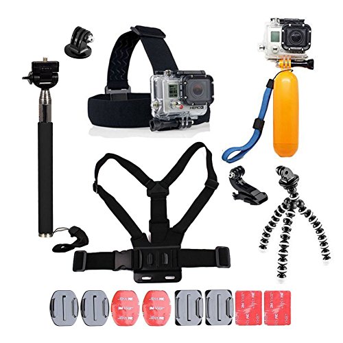 Per accessori GoPro, Yhtsport GoPro kit di accessori per GoPro Hero 6 5 4 3 sessione eroe e SJ4000 Xiaomi Yi Dbpower e altri sport fotocamere, Black
