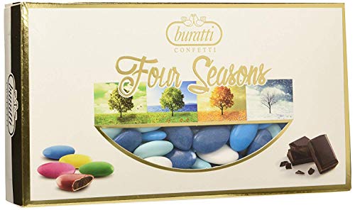 Confetti Buratti Al Cioccolato Multicolor Sfumati 1 Kg (Celeste - Mare)