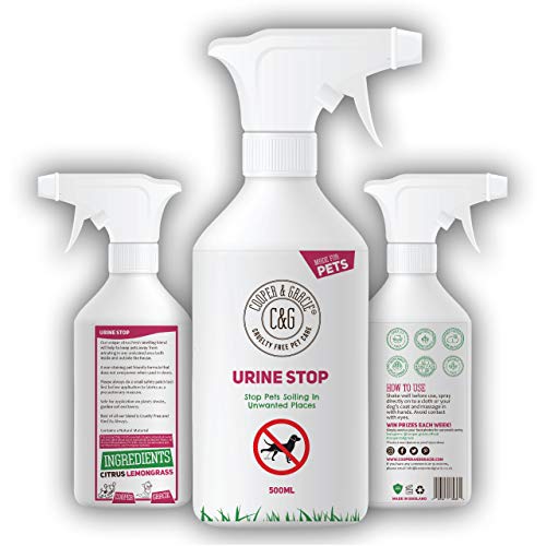 C&G Urina Stop Spray per Repellente per Gatti e Cani | Stop Cani e Gatti Ripetere la marcatura all'Interno e all'Esterno | 100% Natural Enzyme Urine Destroyer 500 ML