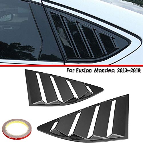 RKRXDH Accessori Finestra Laterale della Paletta Feritoie Quarter Feritoia Coperchio dello Sfiato della Finestra Laterale di Lucentezza Nera Fit for Ford Fusion Mondeo 2013-2018