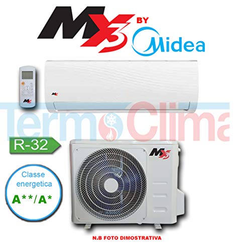 CONDIZIONATORE CLIMATIZZATORE INVERTER MONO SPLIT MX3 BY MIDEA XDL 12000 BTU GAS R32 A++ A+
