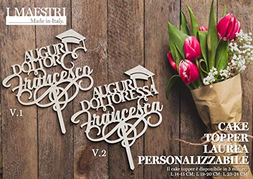 Cake topper LAUREA personalizzabile con nome - I MAESTRI