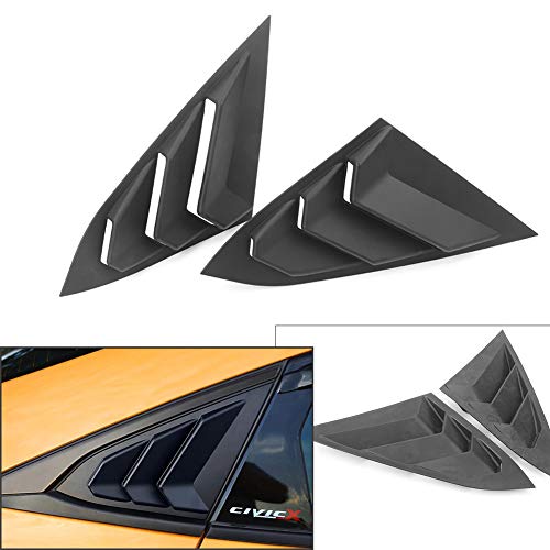 RKRXDH Lato Posteriore Finestra Feritoie Vent 1/4 Trimestre Laterale Accessori Finestra Feritoia di Copertura Auto Car Nero Opaco Fit for Civico 2016 2017 2018