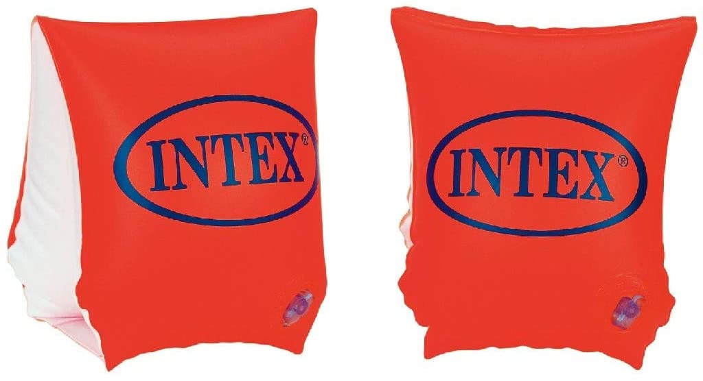Intex- De Luxe Braccioli Deluxe, Colore Arancio, 23 x 15 cm, 58642