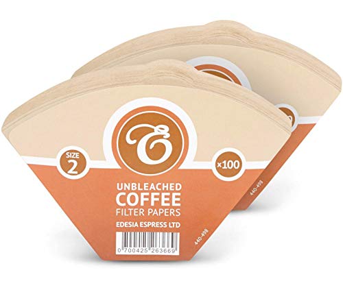 EDESIA ESPRESS - 200 filtri caffè americano in carta non sbiancata - forma a cono - misura 2