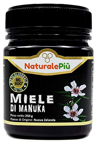 Miele di Manuka 800+ MGO 250 gr. Prodotto in Nuova Zelanda, Attivo e Grezzo, Puro e Naturale al 100%. Metilgliossale Testato da Laboratori Accreditati.