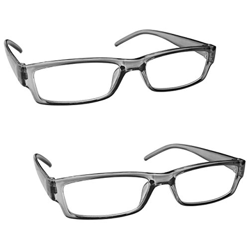 The Reading Glasses Company Grigio Leggero Comodo Lettori Valore 2 Pacco Uomo Donna Rr32-7 +1,50 - 58 Gr