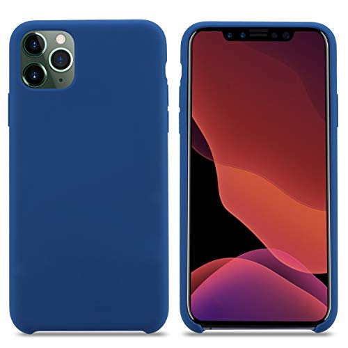 THBY Cover iPhone 11 PRO Max,Custodia Silicone Liquido Antiurto con Fodera Microfibra Morbida Anti-Graffio Silicone Case Ultra Sottile Cover per Apple iPhone 11 PRO Max. (6.5 inch,Blu)