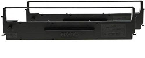 Epson Sidm Nastro per Stampante per Lx-350/300+/300+Ii, Confezione Doppia, Nero, con Amazon Dash Replenishment Ready