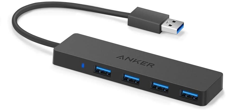 Anker Hub USB 3.0 4 Porte per Trasferimento Dati - Hub USB Multiporta Ultra Sottile (1 cm di spessore) per Trasmissione Dati Alta Velocità (5 Gbps) e Sincronizzazione