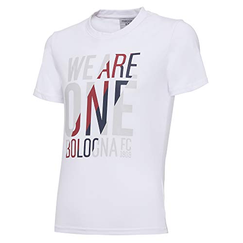Macron Bfc Merch Ca T-Shirt Tifoso Jersey Cottonpoly BIA Jr, Cotone da Bambino Bianca Bologna FC 2020/21 Bimbo, JXL