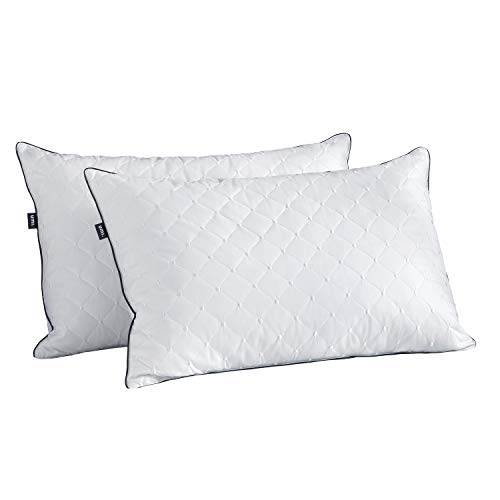 UMI Essentials Goose Feather And Down Soft Pillows with Washable 100% Cotton Cover