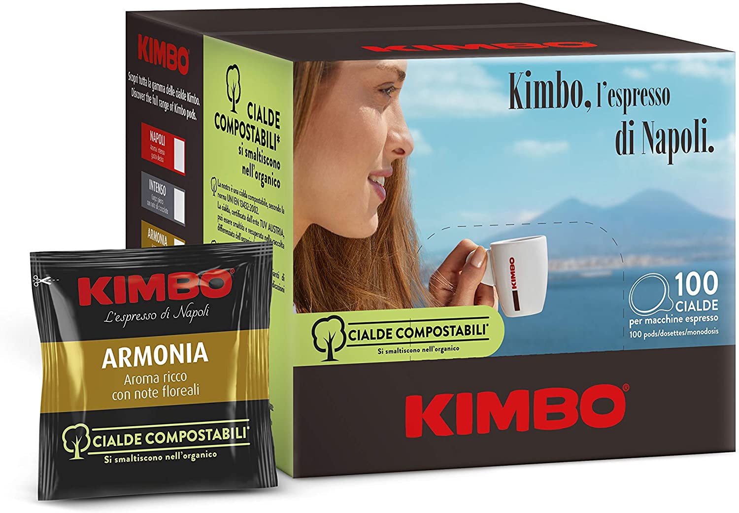 Kimbo Cialde Compostabili Armonia - 100 Cialde