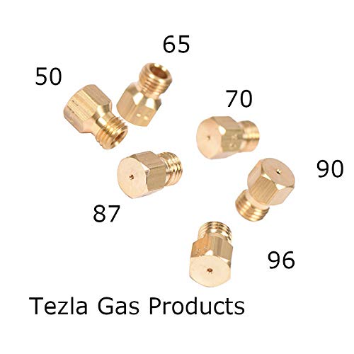 Set di 6 getti a gas universali per bruciatori a gas propano GPL, filettatura M6 x 0,75