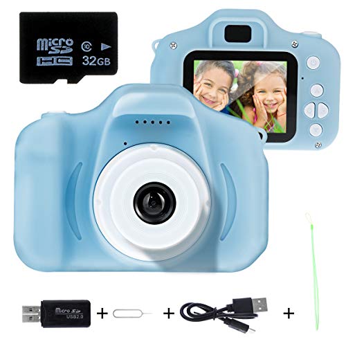 Litthing Regali 3-10 Anni Fotocamere per Bambini Fotocamere digitali 8.0 MP per Ragazze Ragazzi Funzioni Fotografi Videogiochi Regali Video Compleanno Natale (Scheda 32G TF Inclusa) (Blu) (Blu)