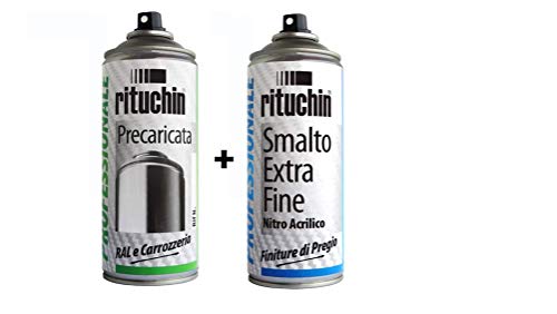 rituchin Spray 400 ml. Citroen Peugeot EZR Gris ALLUMINIUM + Spray 400 ml Trasparente