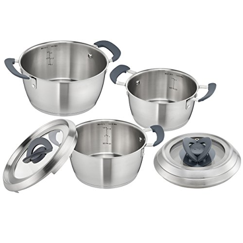 Tefal C817S3 Ovation - Set di pentole Adatte al Piano Cottura a induzione, impilabili, 6 Pezzi, Acciaio Inox