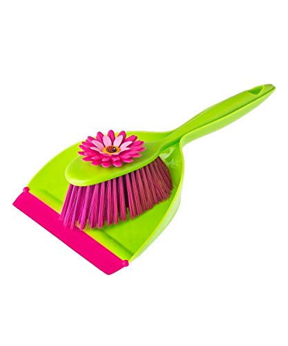 VIGAR 5900 Flower Power Shovel con la Spazzola di plastica Verde/Rosa 35 x 6 x 35 cm