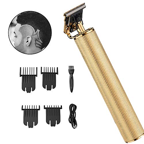 Gold Electric Pro Hair Clippers Cordless Ricaricabile Toelettatura Kit T-Blade Close Cut Trimmer per Uomini Zero Gap Baldhead Barbershop Professional