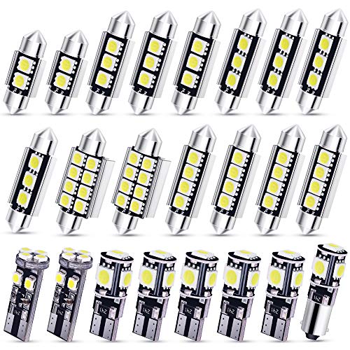 23Pcs Kit di Luci a LED per Interni a Cupola,12V LED Lampadine Auto Cupola del Festone Luci Interne Auto Dome Festoon C5W T10 BA9S LED Luce Targa Canbus 6000K per G-olf 6 GTI MK6 2010-2015