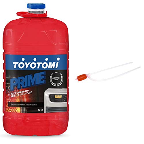 Toyotomi 2828547 Combustibile Universale Inodore per Stufe Portatili, Blu_10, 10 litri & 277277 Pompa Manuale professionale di alta qualita,adatta per travasare liquidi in genere