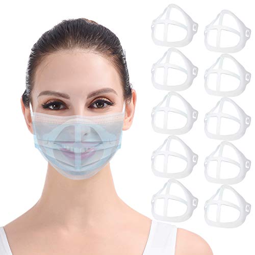 Staffa 3D per maschera facciale 10PCS Cornice di supporto interna per maschera trasparente Tenere il tessuto fuori dalla bocca per creare più spazio per una comoda protezione del rossetto