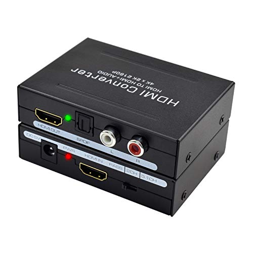 HDMI Audio Extractor Coassiale,HDMI Audio Estrattore da HDMI a Ottica Spdif Toslink- Adattatore DAC HDMI Splitter a Analogico Audio Stereo R/L per Lettore Blu Ray Xbox One SKY HD DVD Box PS3 PS4