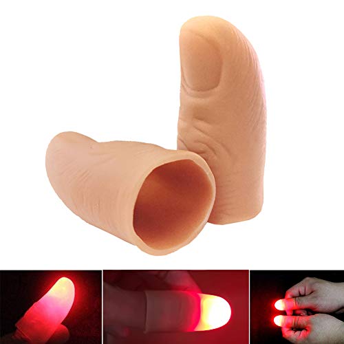 JTMM LED Finger Lamps (3Packs / 6PCS) Thumbs Light, Magic Prop Party Bar Show Esegui Lampada, Trucco Magico, Dito Falso, Prank Toy Tool for Halloween