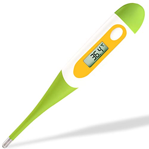 Termometro Digitale Easy@Home Termometro Febbre Digitale, Rettale o Ascellare per Misurare la Temperatura del Corpo, Per neonato, Bambini e Adulti (Verde)